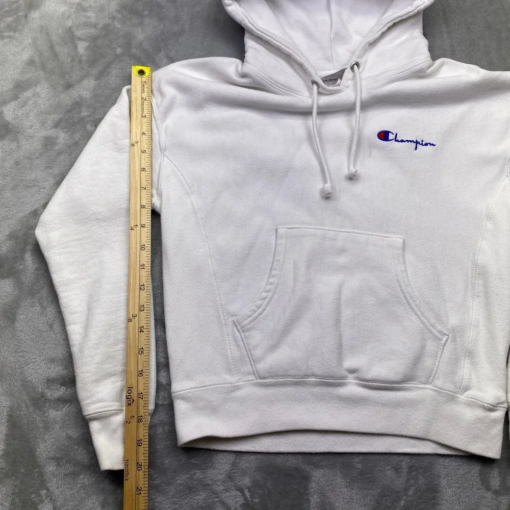 Champion Reverse Weave Hoodie Womens Extra Small XS Sweatshirt Pullover White‎